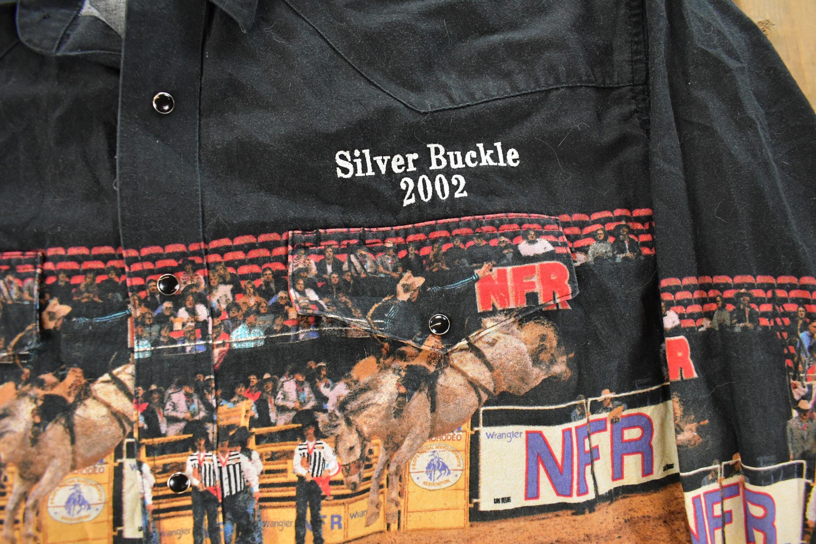 Vintage 1990s Wrangler Western All Over Print Rodeo Pearl Snap Shirt Men's XL