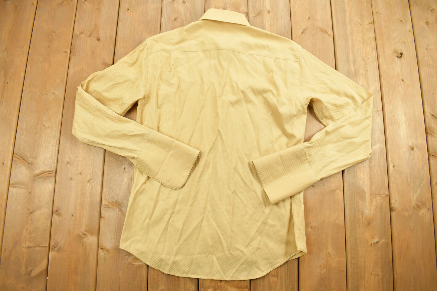 Vintage 1980s C. Allen Checkered Yellow Button Up Shirt / 80s Button Up / Vintage Dress Shirt / Basic Button Up / 80s / Retro