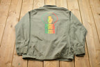 Vintage 1986 Soul Sister Afro Print Paris Military Jacket