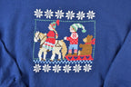 Vintage 1990s Christmas Elves Embroidered Crewneck Sweatshirt