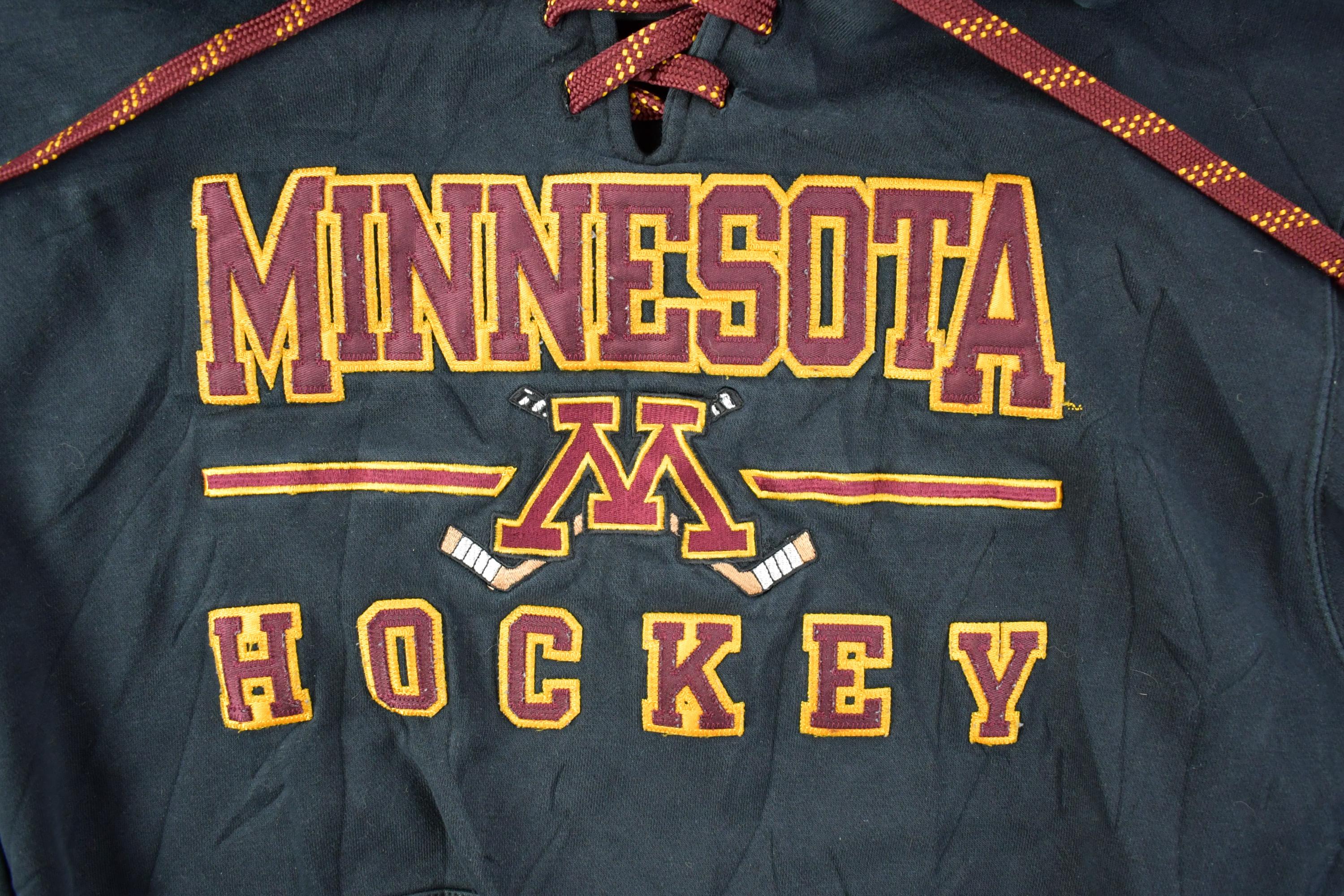Vintage 1990s Minnesota Hockey University Collegiate Hoodie / Embroidered / NCAA Sweatshirt / Sportswear / Americana