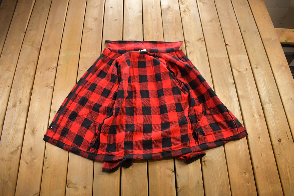 Vintage 1980s Buffalo Plaid Wool Button Up Shirt