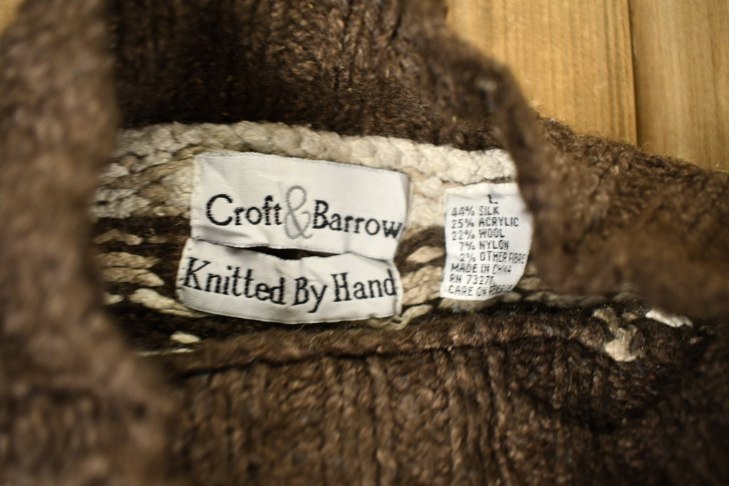 Vintage 1990s Hand Knitted Croft & Barrow Mockneck Sweater