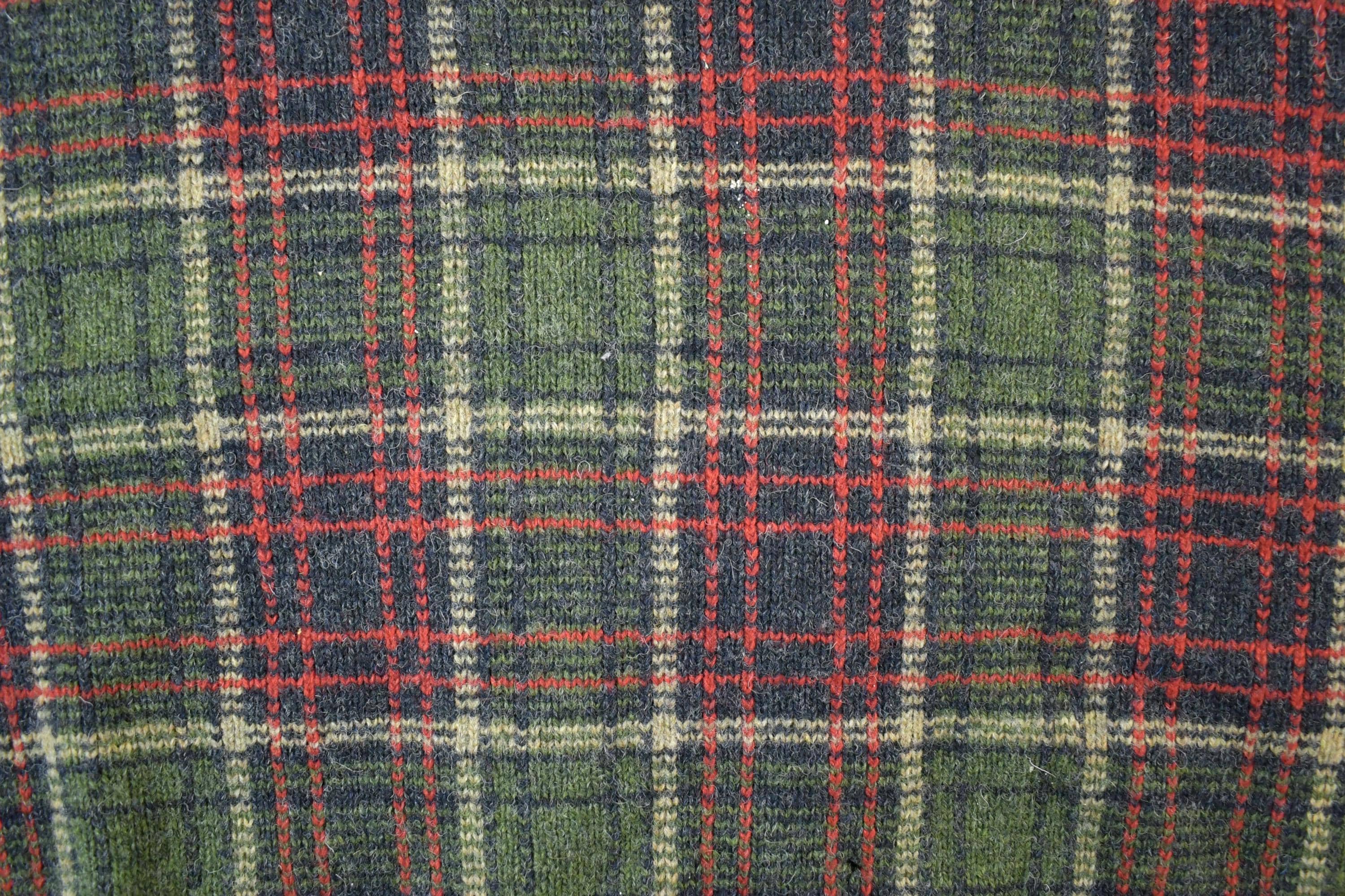 Vintage 1990s Club Room Wool Knitted Plaid's Crewneck Sweater Adult XL