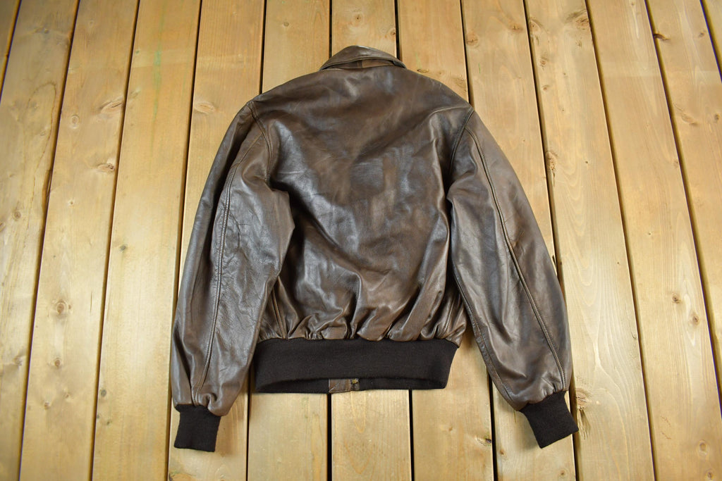 Vintage 2000s US Wings A.C. Contract Leather Flight Jacket Men's Small