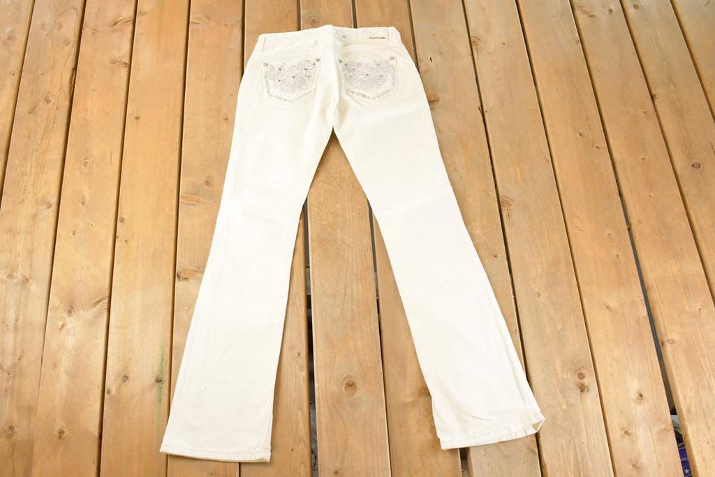 Vintage Deadstock Y2K Grace In LA Bedazzled Bootcut Low Rise Jeans Women's Size 27 x 32
