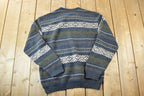 Vintage 1990s San Remo Knit Abstract Pattern Crewneck Sweater