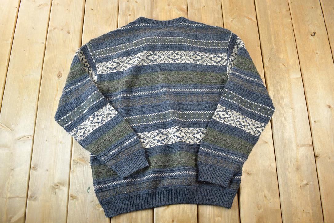 Vintage 1990s San Remo Knit Abstract Pattern Crewneck Sweater