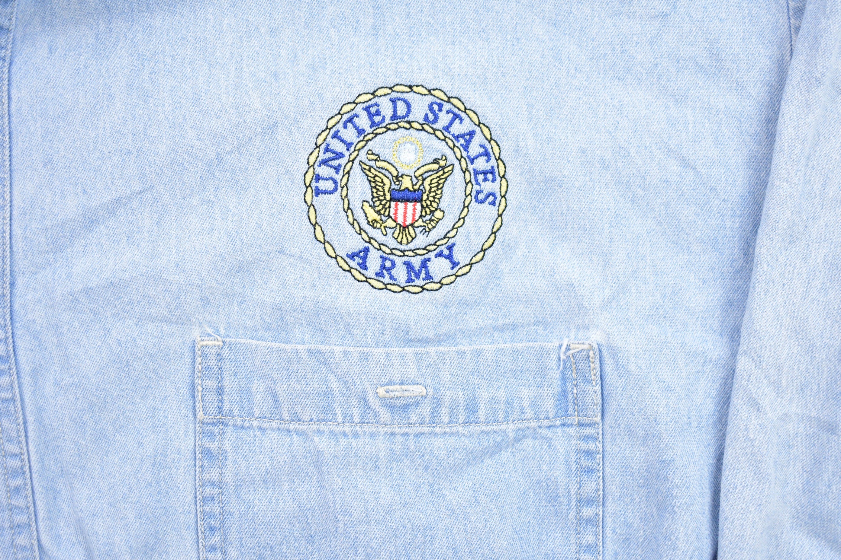 Vintage 1990s United States Army Denim Button Up Shirt