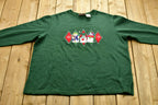 Vintage Christmas Snowman Sweater , 90s Holiday Crewneck , Winter Wear , Festive Graphic Diamond Print