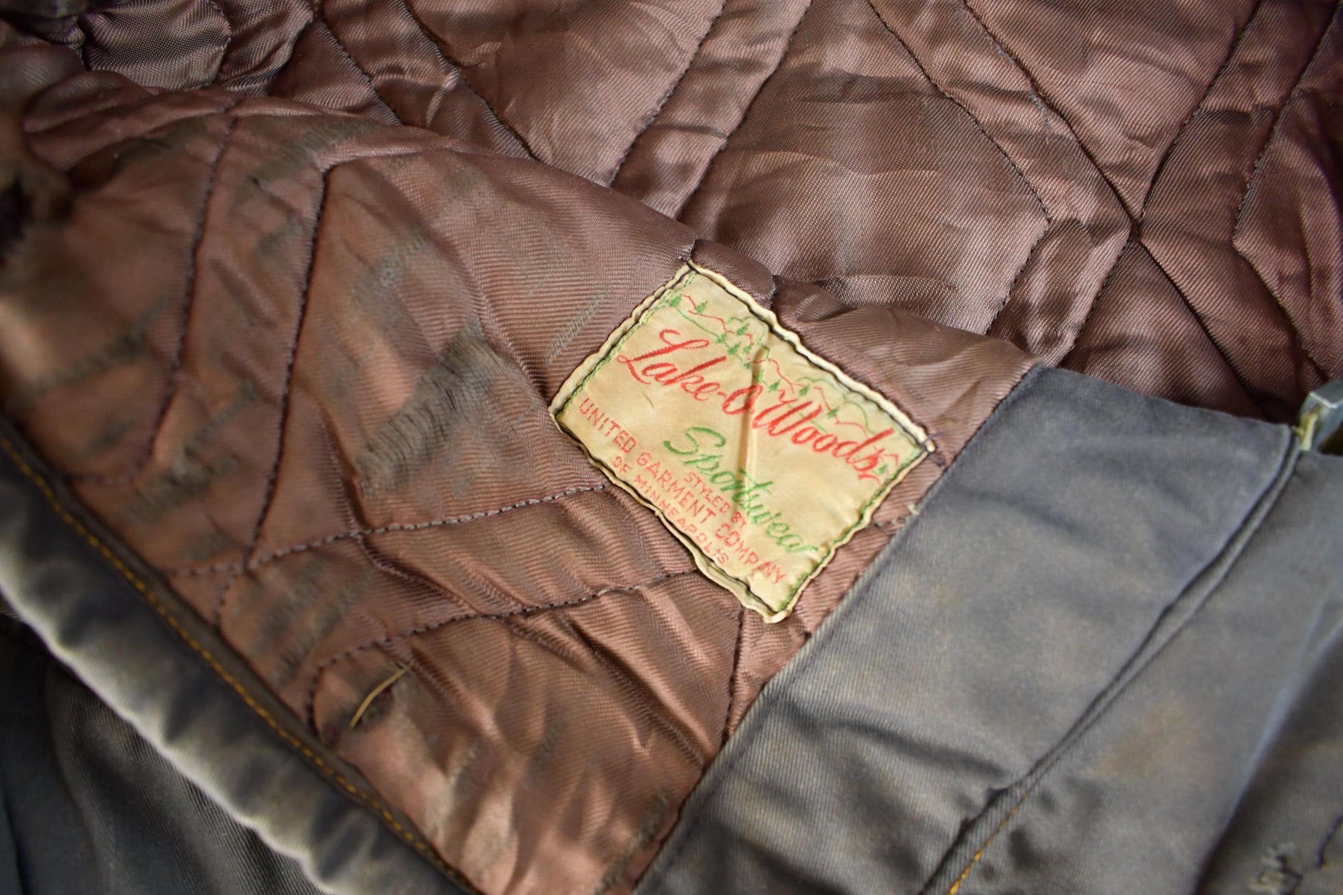 Vintage 1940s Lake O Woods Military Outdoors Jacket Men's XL