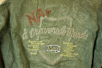 Vintage 1990s NAF Leather Bomber Jacket Made In USA