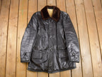 Vintage 1980s Leather Sheep Skin Shearling Coat