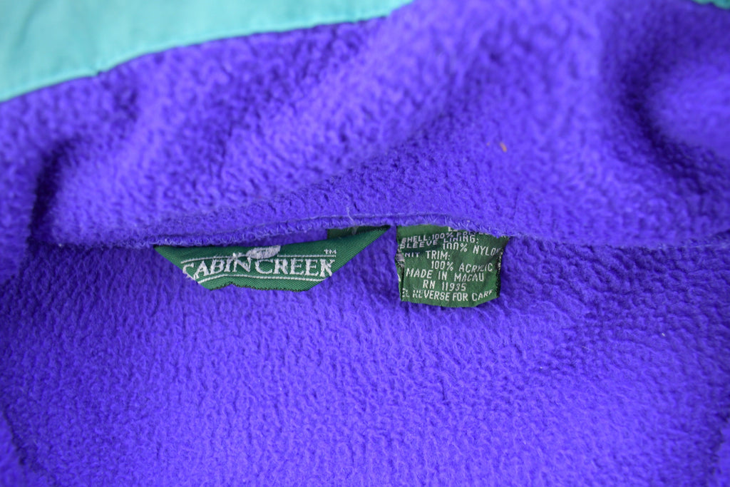 Vintage 1990s Cabin Creek Blank Purple Fleece Zip Up Sweater