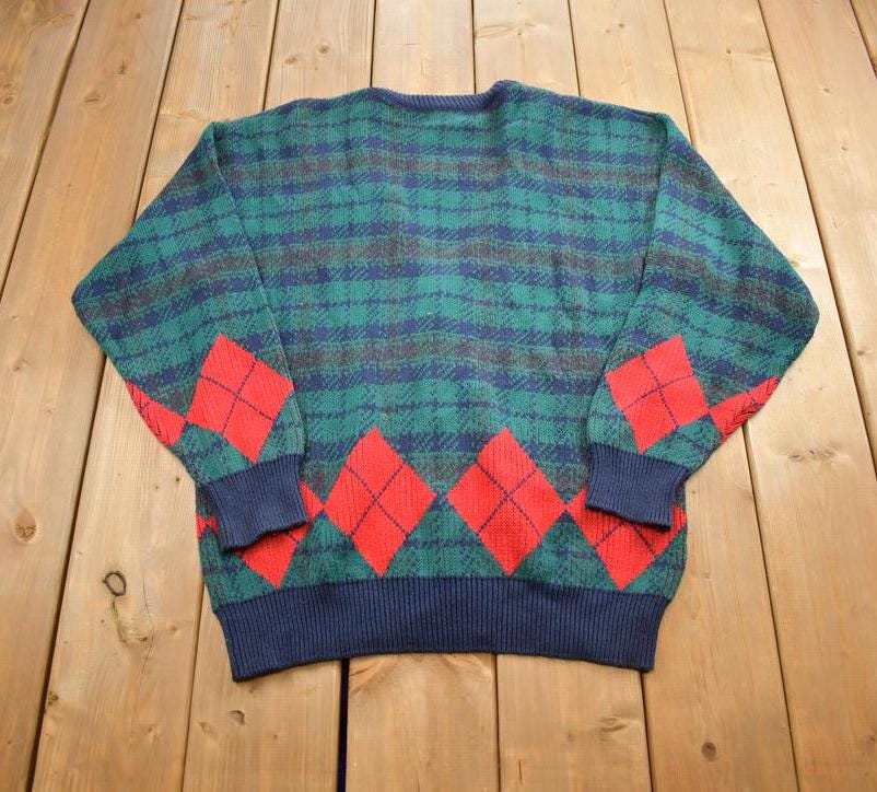Vintage 1990s Golden Bear Golf Embroidered Knit Cardigan Sweater