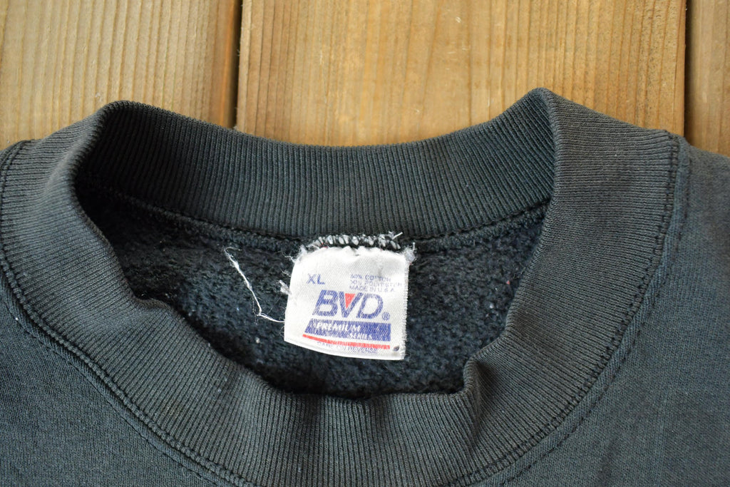 Vintage 1990s Blank BVD Crew Neck Sweatshirt / 90s Crewneck / Made In USA / Streetwear / Embroidered