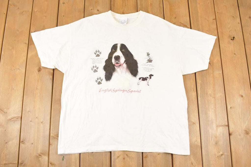 Vintage 1990s Cute Cocker Spaniel Dog Souvenir Travel T-Shirt Men's XL