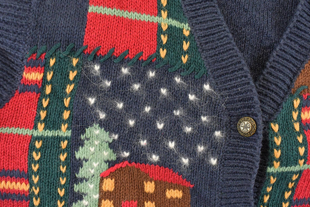 Vintage 1990s Nutcracker Christmas Theme Knit Cardigan Sweater Vest Women's Small / Vintage Cardigan / Button Up / Knit Vest