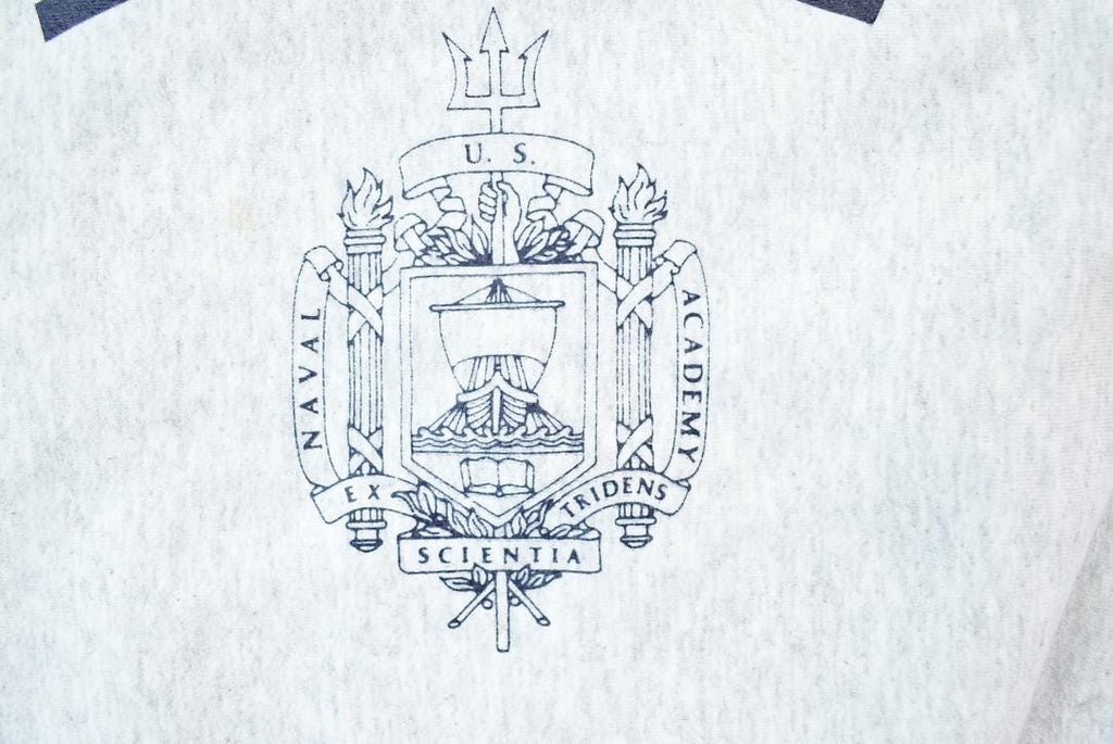Vintage Military Navy Naval Academy Store Grey Crewneck Sweatshirt