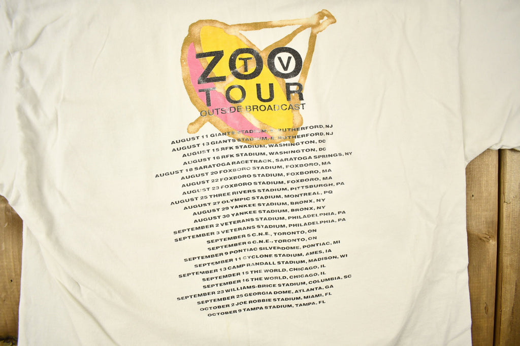 Vintage 1992 U2 Zoo TV Outside Broadcast Tour Band T-shirt