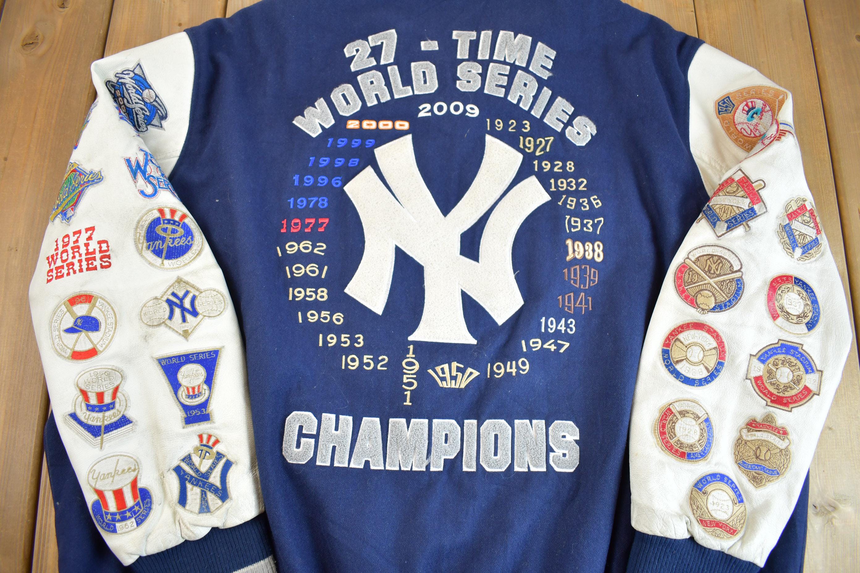Vintage 2000s MLB New York Yankees 27 Time World Series Champion Embroidered Letterman