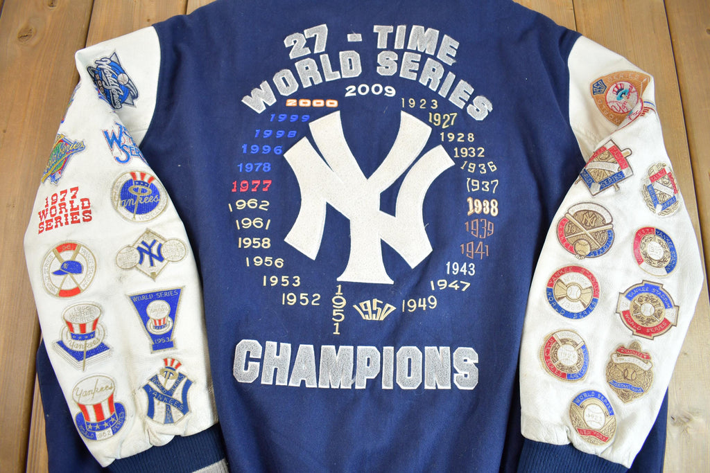 Vintage 2000s MLB New York Yankees 27 Time World Series Champion Embroidered Letterman