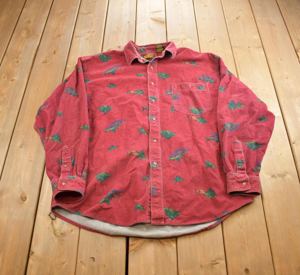 Vintage 1990s Eddie Bauer Flannel Button Up Shirt Made In USA