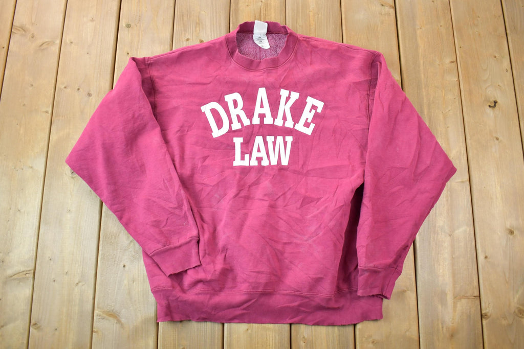 Vintage 1990s Drake Law University Collegiate Crewneck  Embroidered  NCAA Sweatshirt  Sportswear  Americana