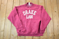 Vintage 1990s Drake Law University Collegiate Crewneck  Embroidered  NCAA Sweatshirt  Sportswear  Americana