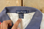 Vintage 1990s Nautica Striped Polo Shirt Men's XL / 90s Polo Shirt / Souvenir / Athleisure / Streetwear / Preppy / Nautical Sailing