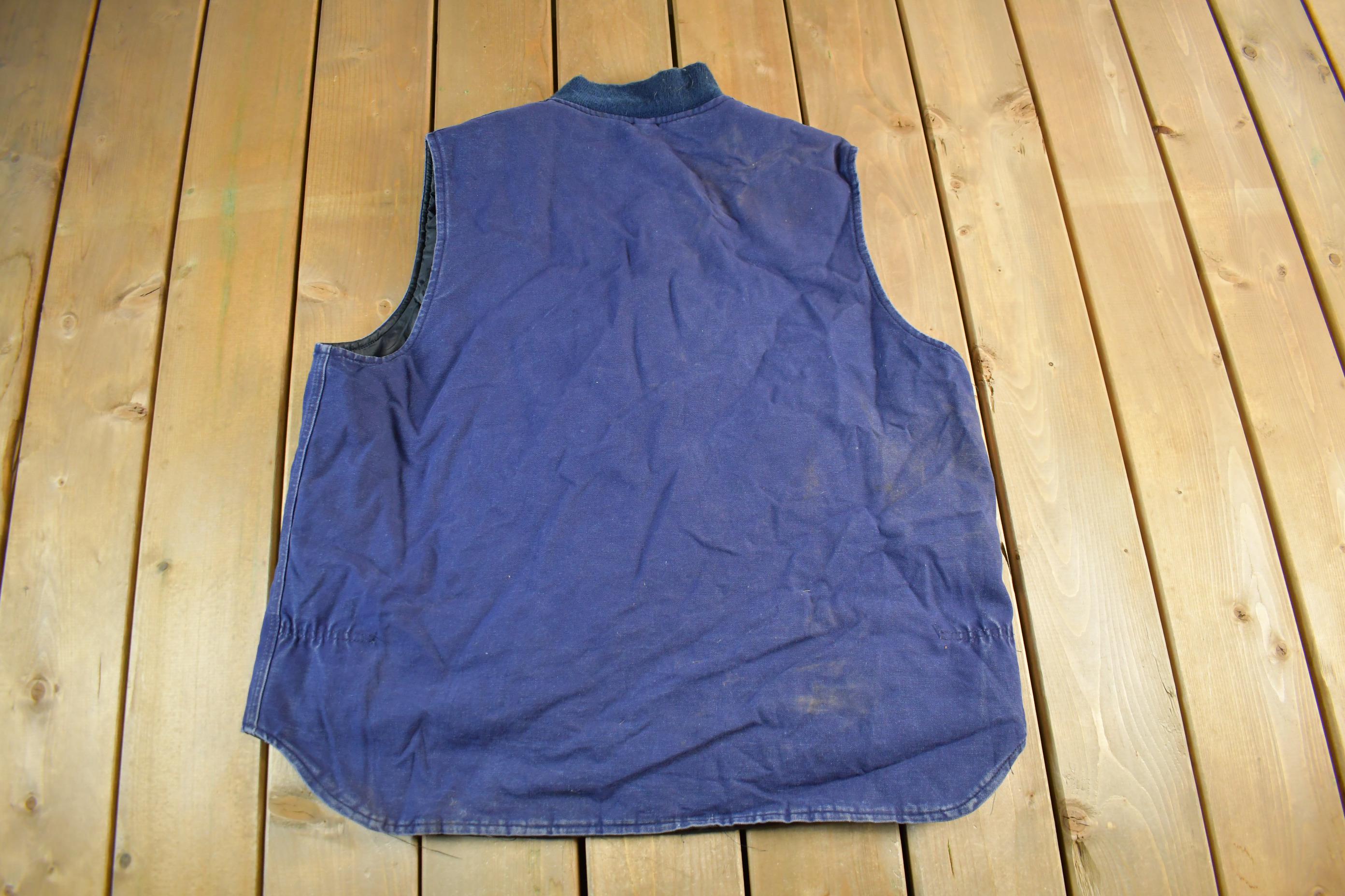 Vintage 1990s Carhartt Sun Faded Distressed Vest Jacket Mens XL