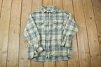 Vintage 1990s Basic Editions Plaid Flannel Button Up Shirt / 1990s Button Up / Vintage Flannel / Plaid Shirt / Button Down