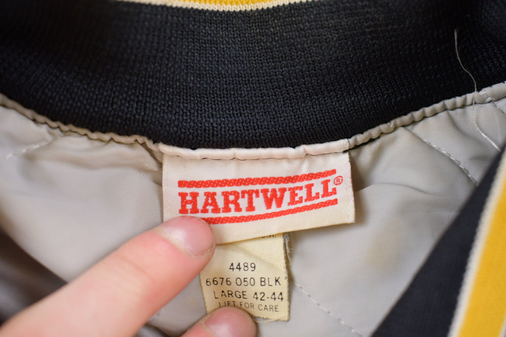 Vintage 1990s Hartwell Panthers Satin Bomber Jacket