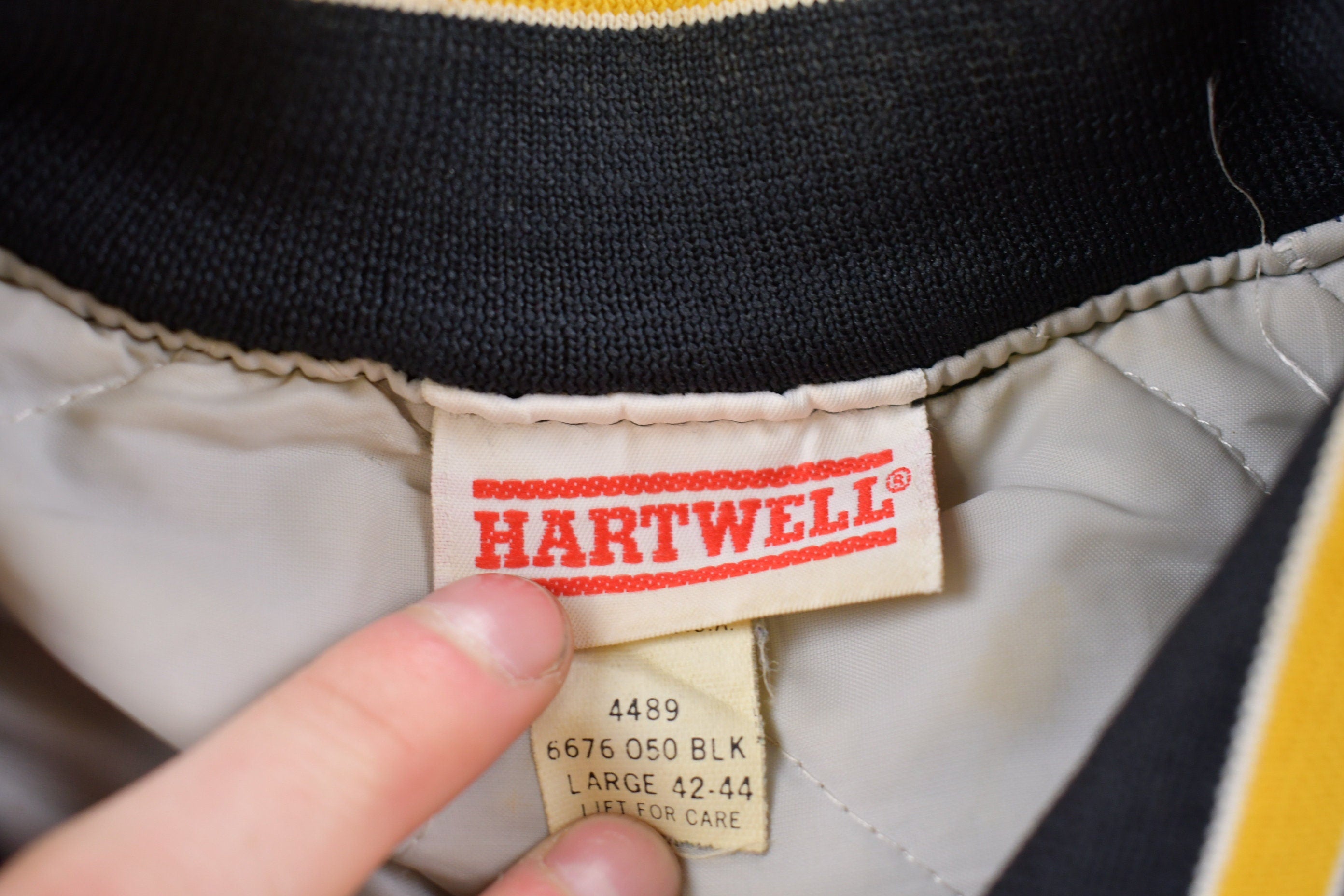 Vintage 1990s Hartwell Panthers Satin Bomber Jacket