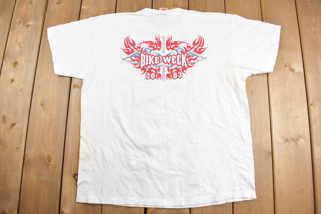 Vintage 2003 Daytona Beach Bike Week Graphic T Shirt