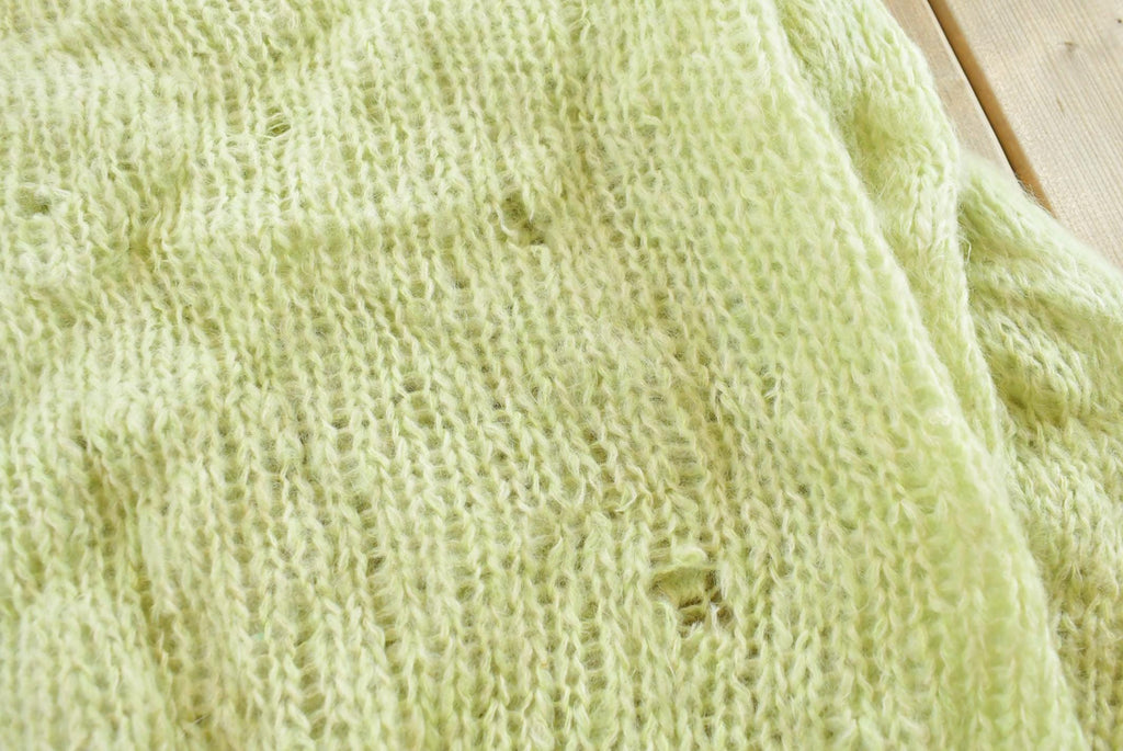 Vintage 1960s Hand Knit in Italy Button Up Cardigan Sweater Womens L