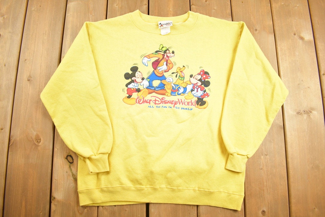 Vintage 1990s Walt Disney World Kids Mickey Mouse And Friends Disney Crewneck