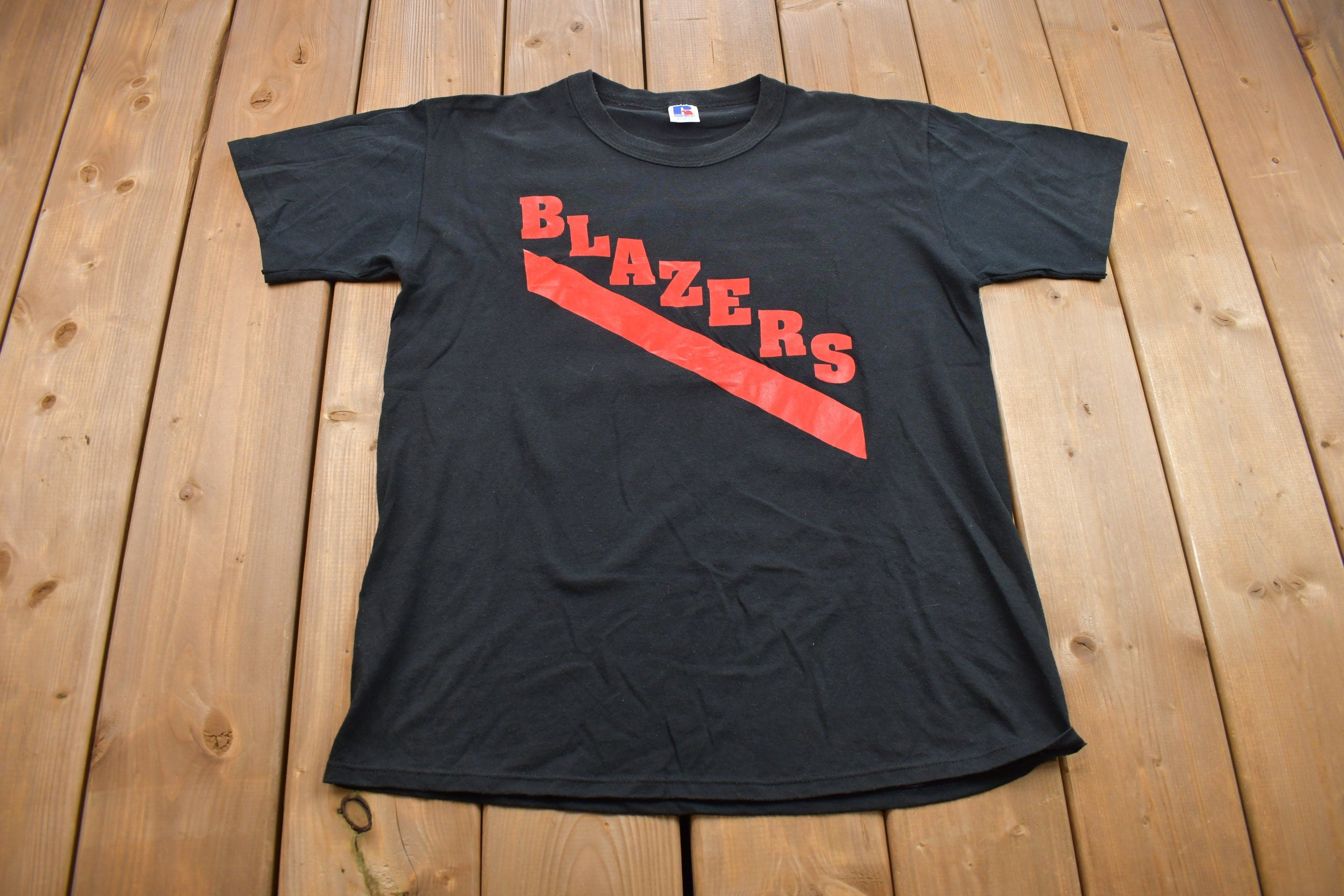 Vintage 1980s Russell Athletic Frankford Blazers Graphic T Shirt