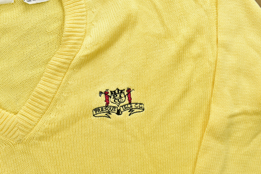 Vintage 90's Presque Isle Embroidered Knitted Sweater / Vintage 90s Crewneck / Pattern Sweater / Outdoor / Hand Knit / Pullover Sweatshirt