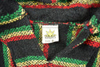 Vintage 1990s Sunspecs Baja Striped Knit Poncho Blanket Hoodie