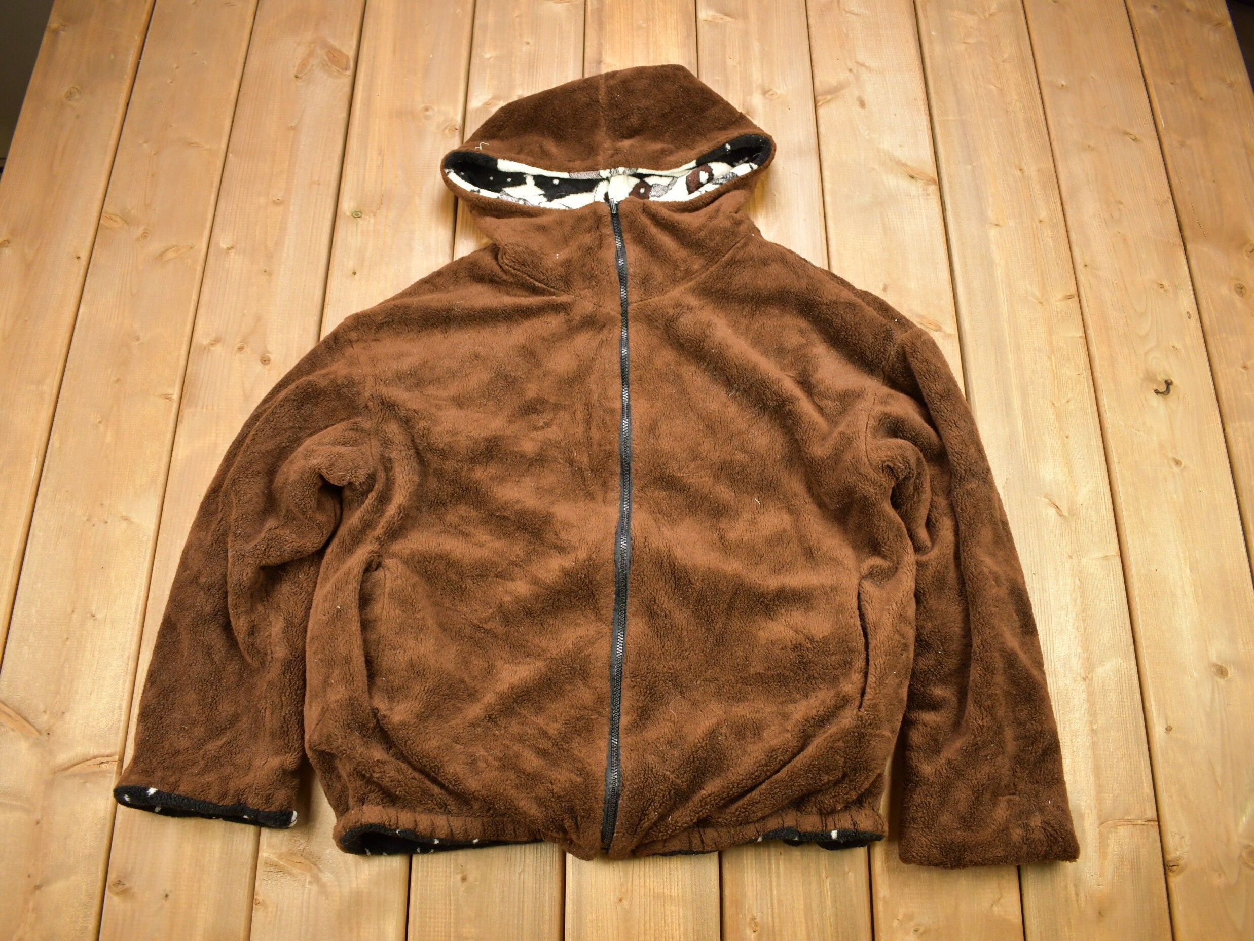 Vintage 1990s Storm Front Reversible All Over Print Fleece Sweater
