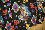 Vintage 1990s Rafter Native American All Over Print Western Style Button Up Shirt
