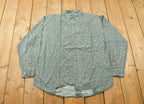 Vintage 1990s Pause Paisley Button Up Shirt / 1990s Button Up / Vintage Button Up / Basic Button Up / Paisley Pattern / Paisley Button Up