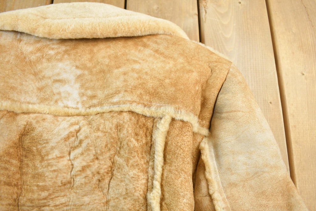 Vintage 1970s Cosa Nova Sherpa Lined Shearling Leather Jacket