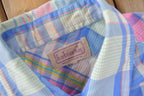 Vintage 1990s Harbour Isle Pastel Plaid Button Up Flannel Shirt Size M