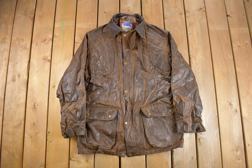 Vintage 1980s Koolah Leather Hunting Jacket