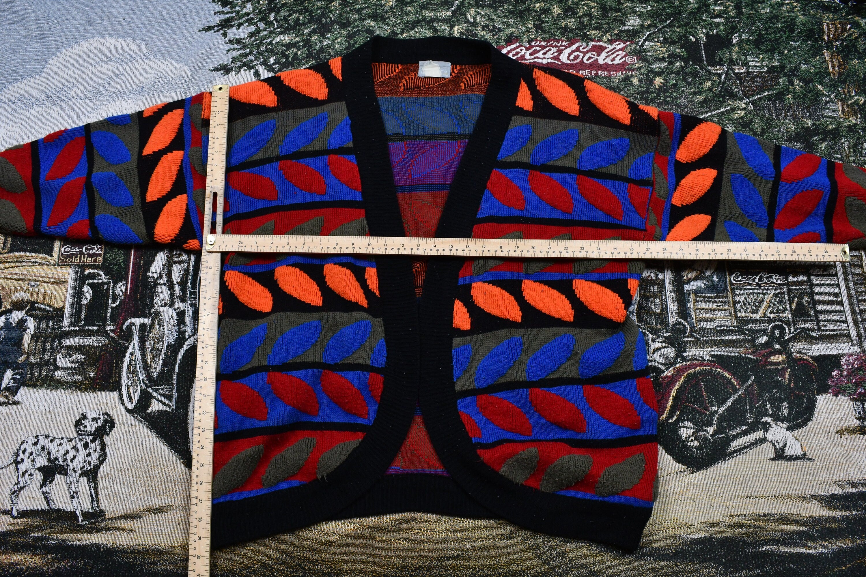 Vintage 1990s Knitted Open Style Cardigan Sweater