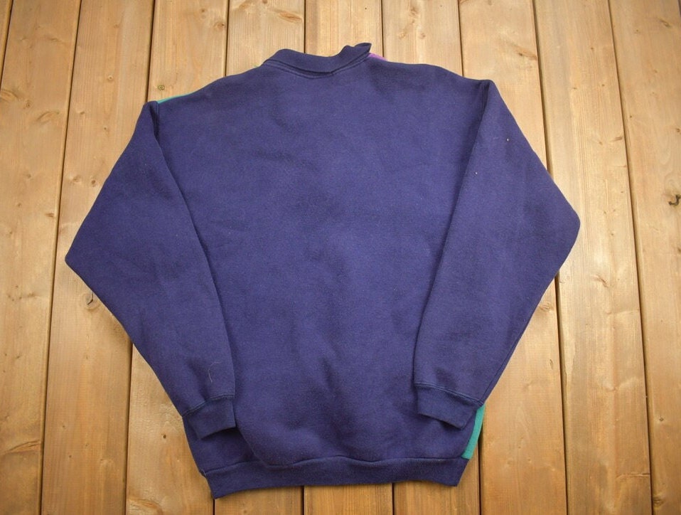 Vintage 1990s Polo Colorful Button Up Collard Sweatshirt