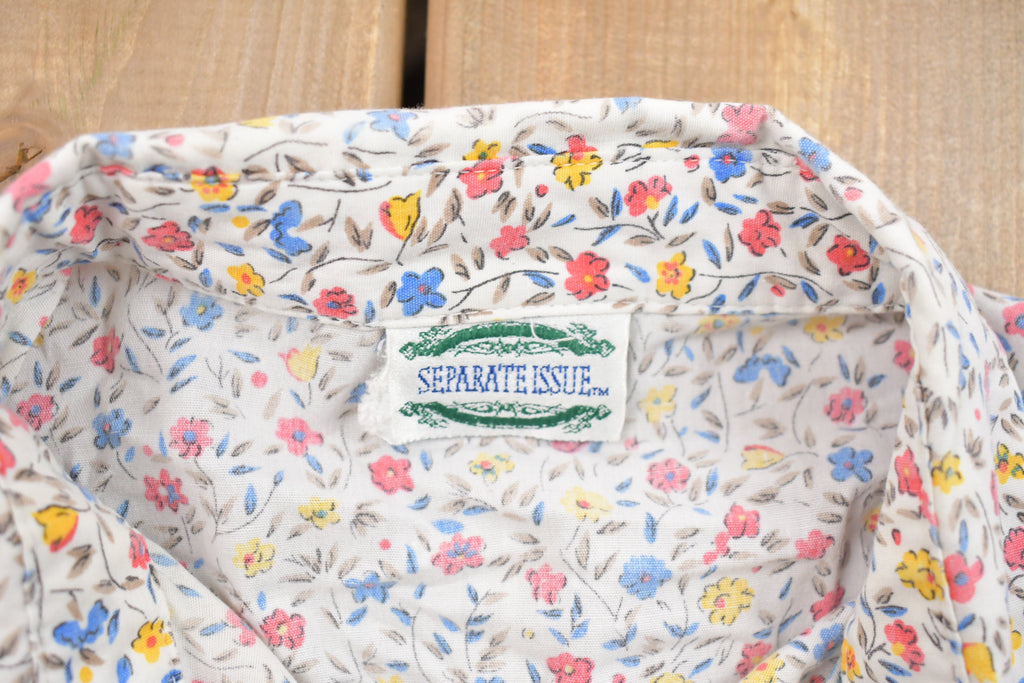 Vintage 1980s Separate Women's Floral Button Up Shirt