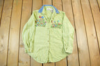 Vintage 2000s Casey & Max Floral Embroidered Button Up Shirt Women's Medium